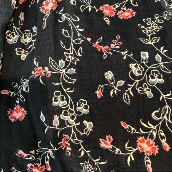 Paige Paletta jumpsuit navy and primrose floral crop lined legs belted S - Picture 9 of 13